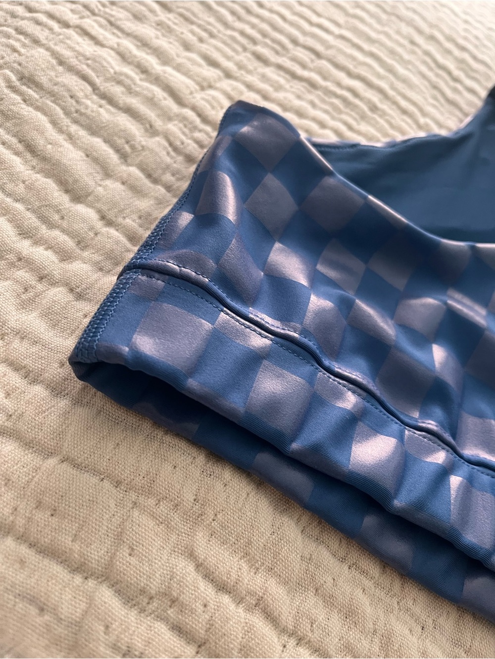 Peloton Blue Checkerprint Activewear sport bra - Picture 7 of 7